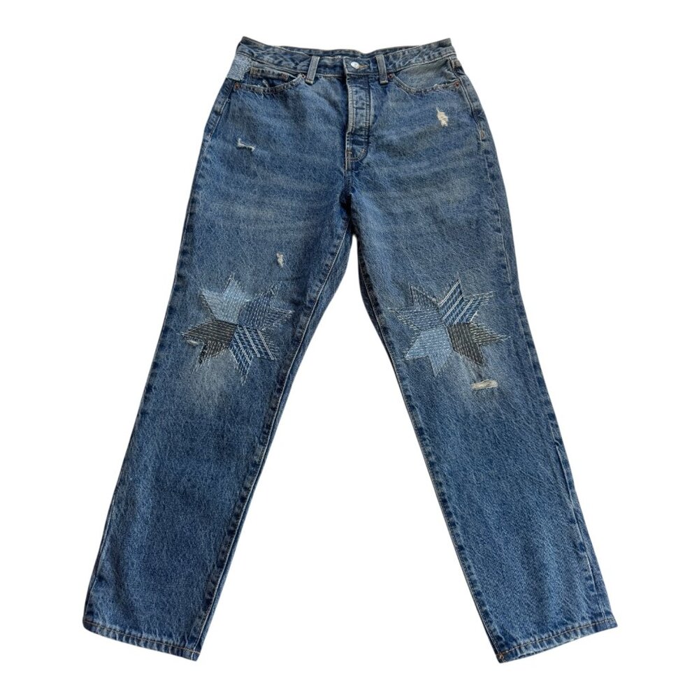 Old Navy High Rise O.G. Straight Jeans – Women’s Size 10  Quilted Knee